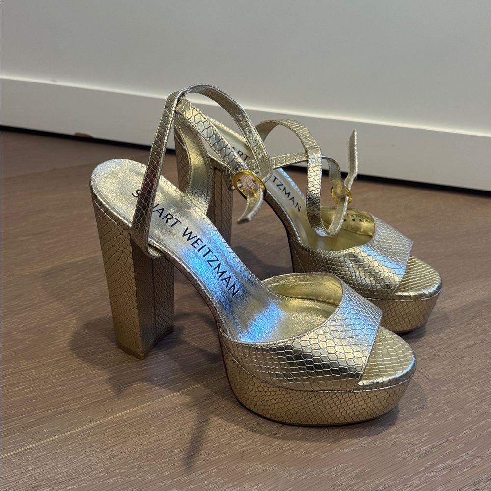 Stuart Weitzman Gold Platform Sandals